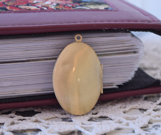 Медальон для фото №16 Овальный Цветы (без бейла), античная бронза, 1 шт