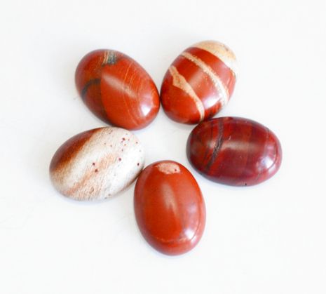 Кабошон из натурального камня Красная Яшма, овал, красный, 13х18 мм