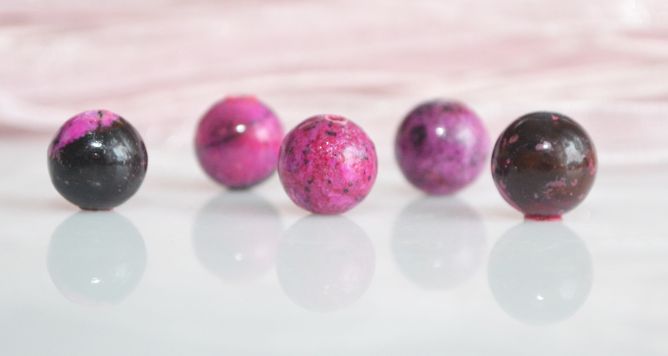 Бусина БК-46 прессованный камень, 10 мм, 1 шт, малиново-пурпурные