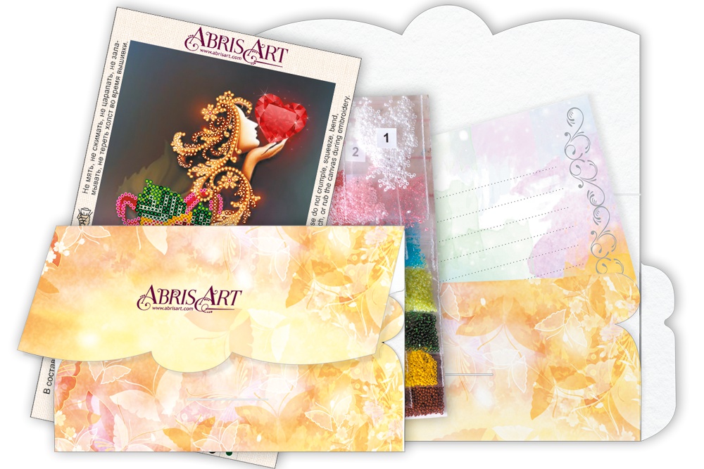 Набор для вышивания Открытка-конверт АОМ-011 Бархат розы, микробісер, Абрис Арт