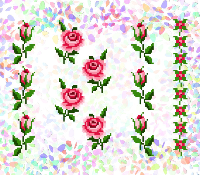 Флизелин водорастворимый с рисунком Маленькие розы, 20х30 см, К 215 Confetti 
