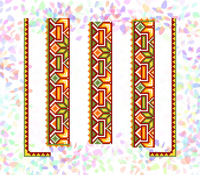 Флизелин водорастворимый с рисунком Гуцульский орнамент, 20х30 см, К 266 Confetti 