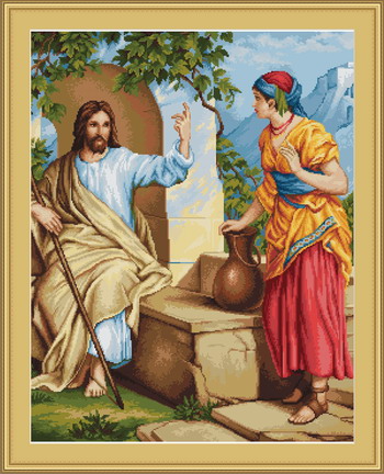 B478 Иисус и самаритянка набор для вышивания