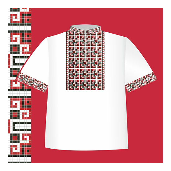 Схема бумажная Сорочка для мальчика СХ2-021, размер 32-34, ВДВ